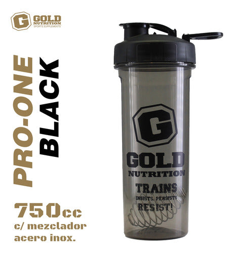 Shaker Pro One Gold Nutrition Mezclador De Proteina Resorte 2