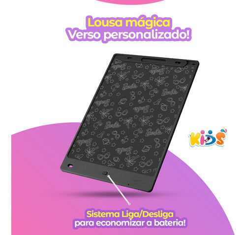 Lousa Mágica Led Tablet Barbie Preta Infantil Lcd + Caneta 2