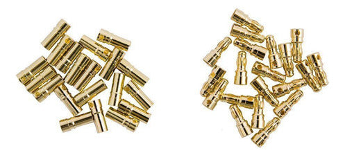 10 Pares De 3,5 Mm Bala Plateado Oro Banana Conector Para Ba 3