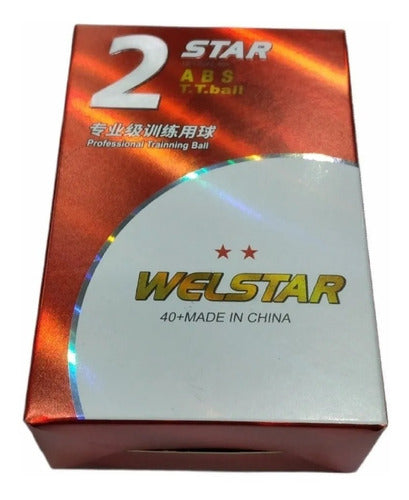 Welstar Ping Pong Balls x 6 2-Star 40mm White 0