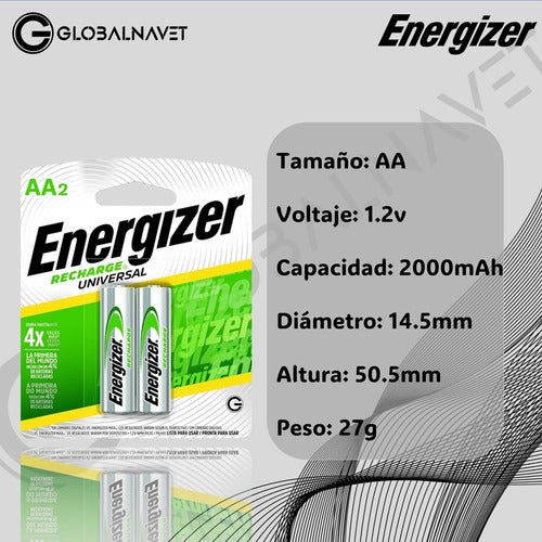 Energizer Rechargeable AA Battery 2000mAh - Pack of 4 2