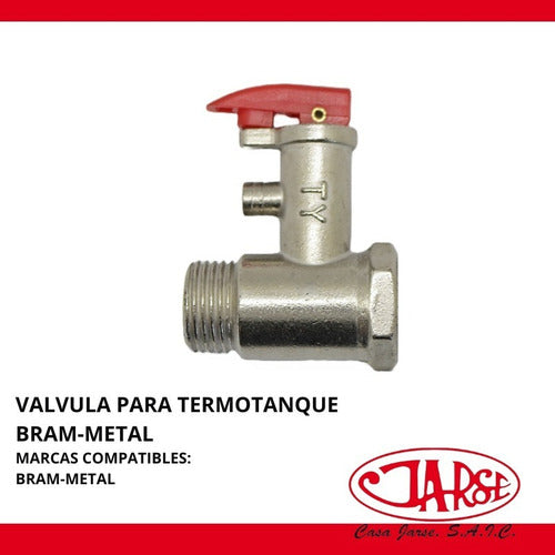 Bram-Metal Relief Valve for Electric Water Heater 1/2"M x 1/2"F X6 U 1