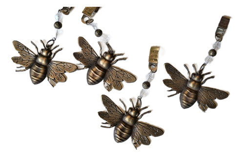 Set 4 Pesas Para Mantel Abeja Metal Bronce Envejecido 0