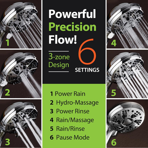 AquaDance High Pressure 6-Setting Handheld Showerhead 3.5 Inch 5