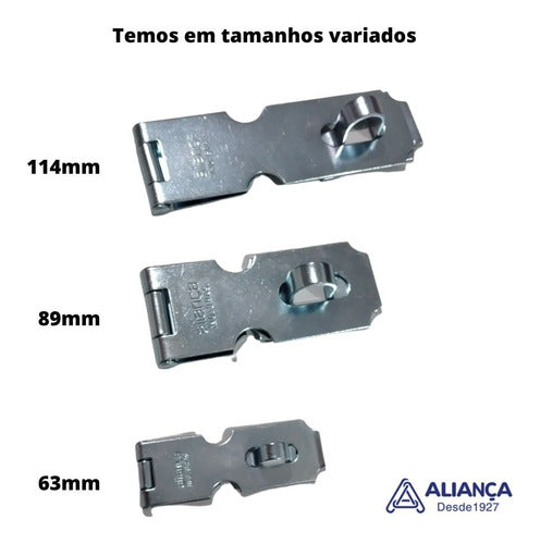 Porta Cadeado Pequeno Para Gaveta Ou Armário 63mmx25mm 10 Pç 6