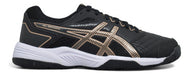 Asics Gel Backhand Women's Tennis Shoes in Black and Gold 0