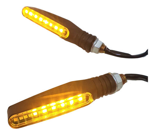 HADA Luz Giro Guiños Led Secuencial Moto Universal Jgo Spot 0