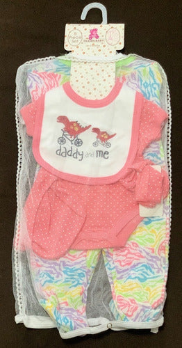 5-Piece Cotton Embroidered Printed Layette Set Imported 1