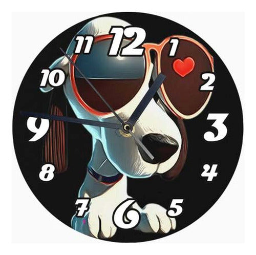 Generic Bright Wooden Clock Snoopy B13 0