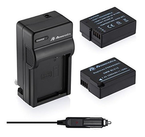 Bateria Y Cargador Powerextra 2 Pack Para Panasonic Dmw-blc1 0