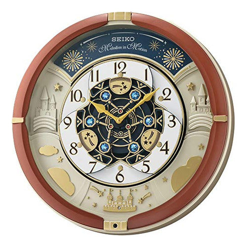 Seiko Castle Night Melodies In Motion Musical Wall Clock 0