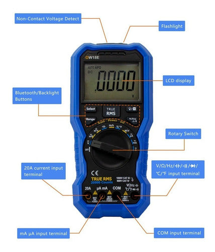 Digital Multimeter Tester with Bluetooth Owon OW18E 2
