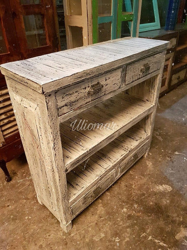 Uliomar Rustic Console Table Dressoire (90x30x90 Cm) 1