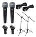 Combo 2 Shure Microphones + 2 Stands + Accessories PRM 0