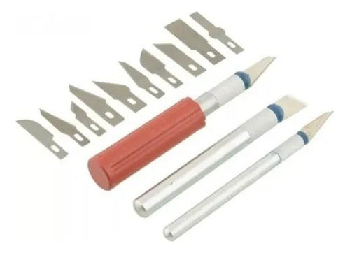 13-Piece Interchangeable Blade Cutter Set - Bisturi Type 1