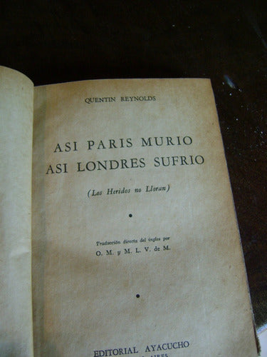 Libro Antiguo Asi Paris Murio Asi Londres Sufrio Reynolds 2