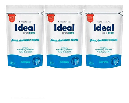 Ideal Baby Wet Wipes Classic 50u X3 0