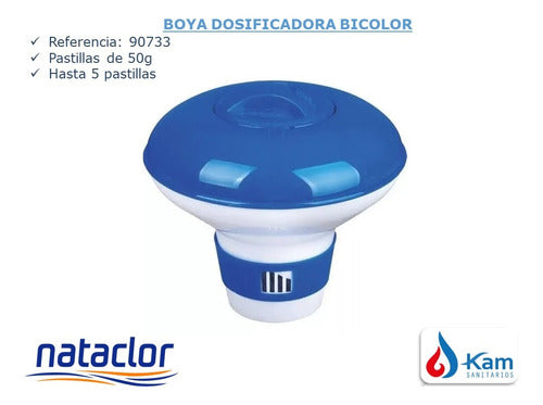 Nataclor Bicolor Dosifying Float Pool Tablets 50g 2