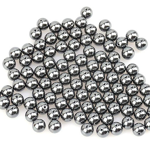 LPBeads Loose Beads 0.315 Inches/8mm Natural Stone Hematite 2