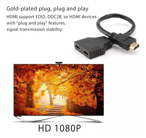 Genérica HDMI 1.4 Splitter 1 Male to 2 Female Adapted for You 5