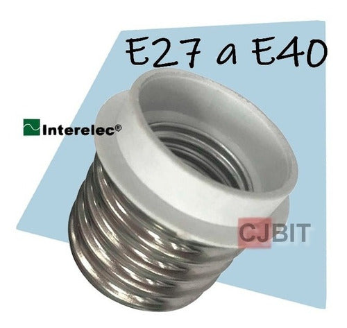 Interelec E27 to E40 Lamp Holder Adapter - Common Socket to Goliath 1