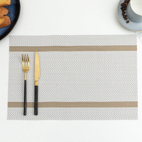 Gikei Elegant Rectangular Vinyl Table Mat Set of 4 4