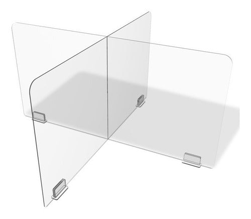 Divisória P/ Mesa Redonda Em Acrílico 100% - 90 X 50cm - 3mm 2
