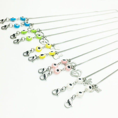Set of 5 Surgical Steel Mask Holders with Charms Wholesale 1