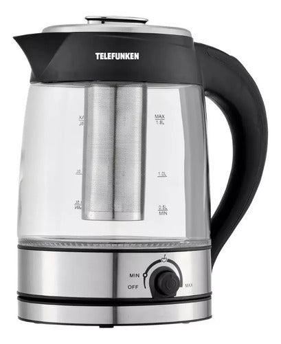 Telefunken Electric Kettle 1.8L Glass Jug with Rotating Base 0