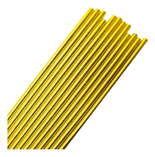 Pulgarcito Metallic Gold Paper Straws - Pack of 25 1