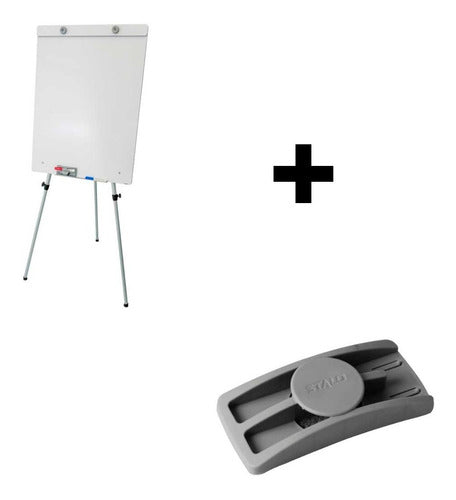 Flip Charts Office Tubo Metálico Retrátil + Bloco Flip Chart 4