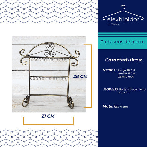 Elexhibidor Metal Display Stand for Earrings - 2 Lines, 1 Unit 1