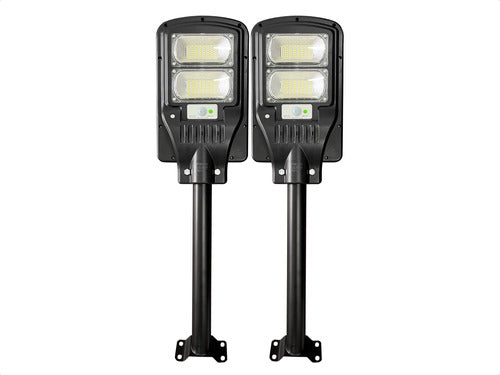 Belmotec Set X2 Luminarias Exterior Soporte Sensor Energía Solar 100w 0