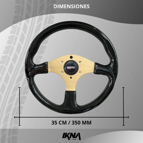 Warvol Nautical Sports Steering Wheel Black Lacquered 350mm 1