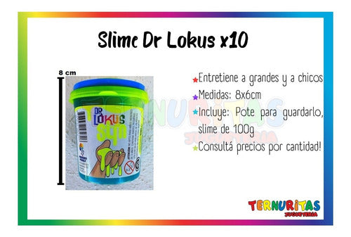 Slime Dr Lokus X10 Con Bicho Asquimoco Pegajoso Ap X Mayor 2