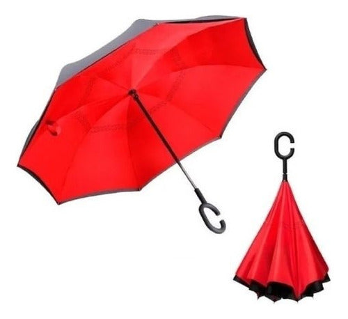 Silver Plate Magic Inverted Umbrella Double Layer - Stay Dry 1