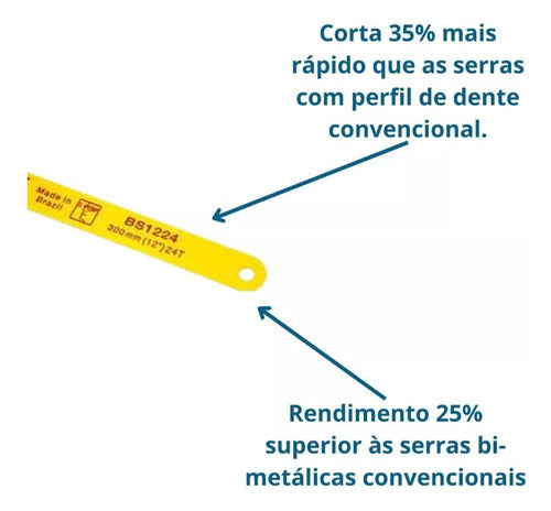 Lâmina P/ Serra Manual Bimetal 24d Amarela Starrett - Bs1224 3