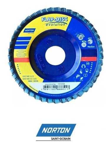 Norton Zirconia Flap Sanding Disc Grit 60 180mm x 1 Unit 2