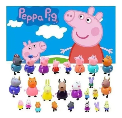 Bonecos De Ação Dos Personagens Da Família Peppa Pig, Jarra 1