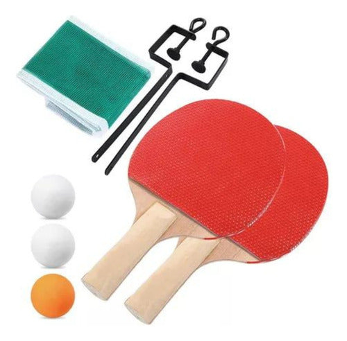 Set Ping Pong: 2 Paletas + 3 Pelotas + Red + 2 Soportes 0