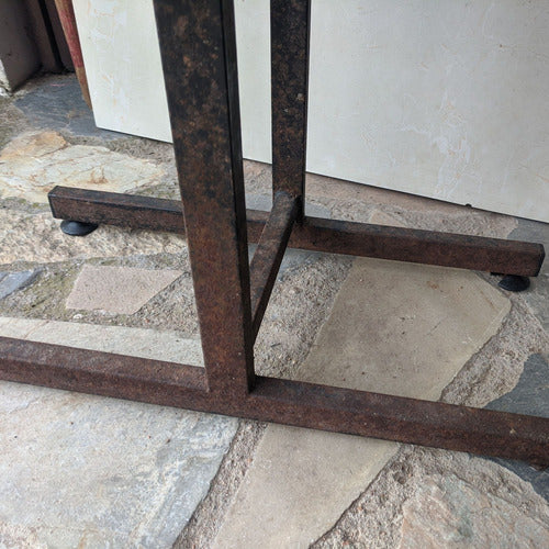 Mesa Auxiliar Articulada Hierro Y Madera. Borde De Goma 5