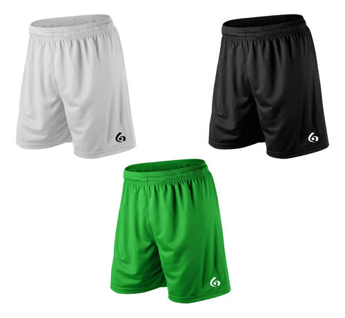 Pack of 3 Gol De Oro Pro Elite Shorts - Soccer Running Basketball 38