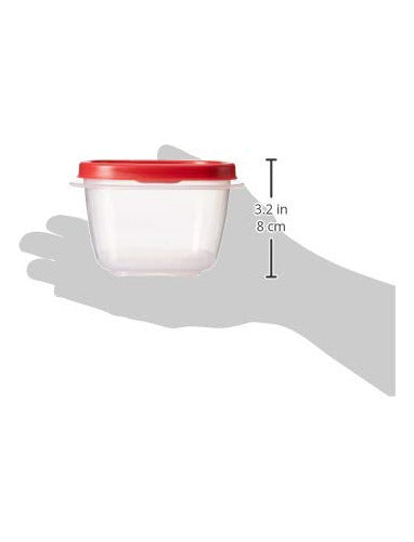 Rubbermaid 7J60 Easy Find Lid Square 2 Cup Storage Container Set 3