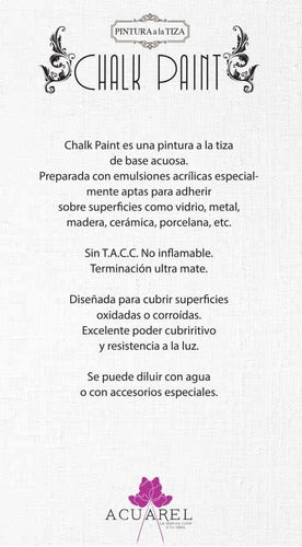 Acuarel Chalk Paint 200cc X3un. Pintura A La Tiza Metalizado 4