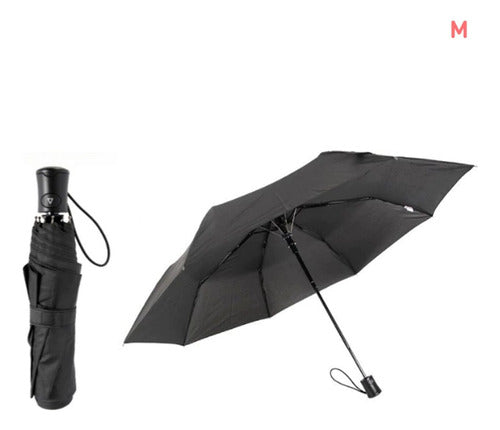 Lefran Short Automatic Black Umbrella with Reinforced Ribs 805 1