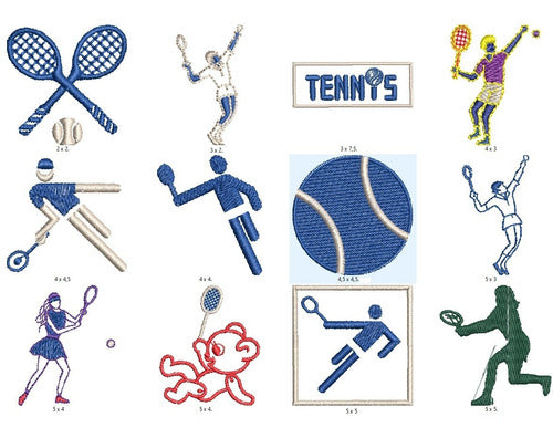 Pack of 50 Embroidery Machine Patterns for Sneakers/Sports/Rackets 0