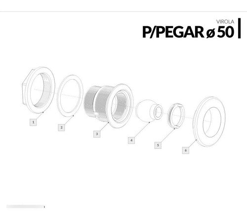 Vulcano Virola Aro Blanco Ø 50mm P/pileta De Fibra 1