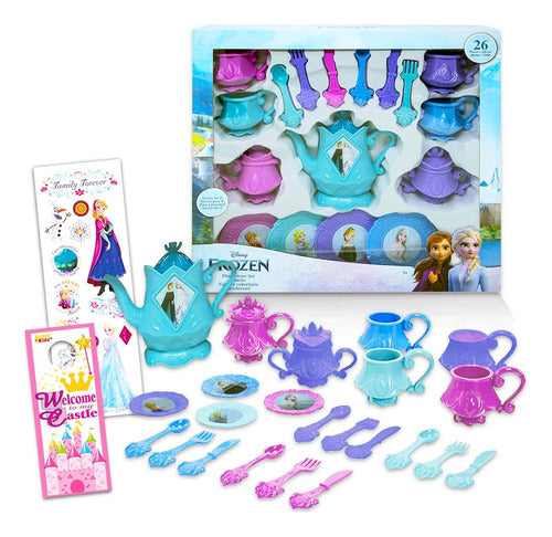 ~? Paquete Clásico De Disney Frozen Tea Set ~ 26 Pc Decoraci 0