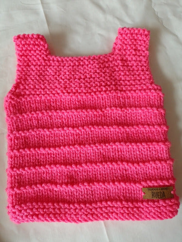 Hand-Knitted Baby Vest 3/6 Months Wool 5