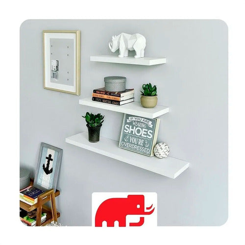 Mamut Kit 3 Floating Shelves 30 + 40 + 50 Cm Invisible Brackets 1